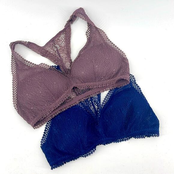 Victoria’s Secret lace lined racerback bralette bundle (2)  sz M - Picture 1 of 7